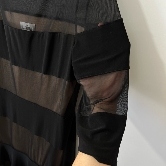 Joseph Ribkoff Sheer Black and Nude Dress - Picture 6 of 8
